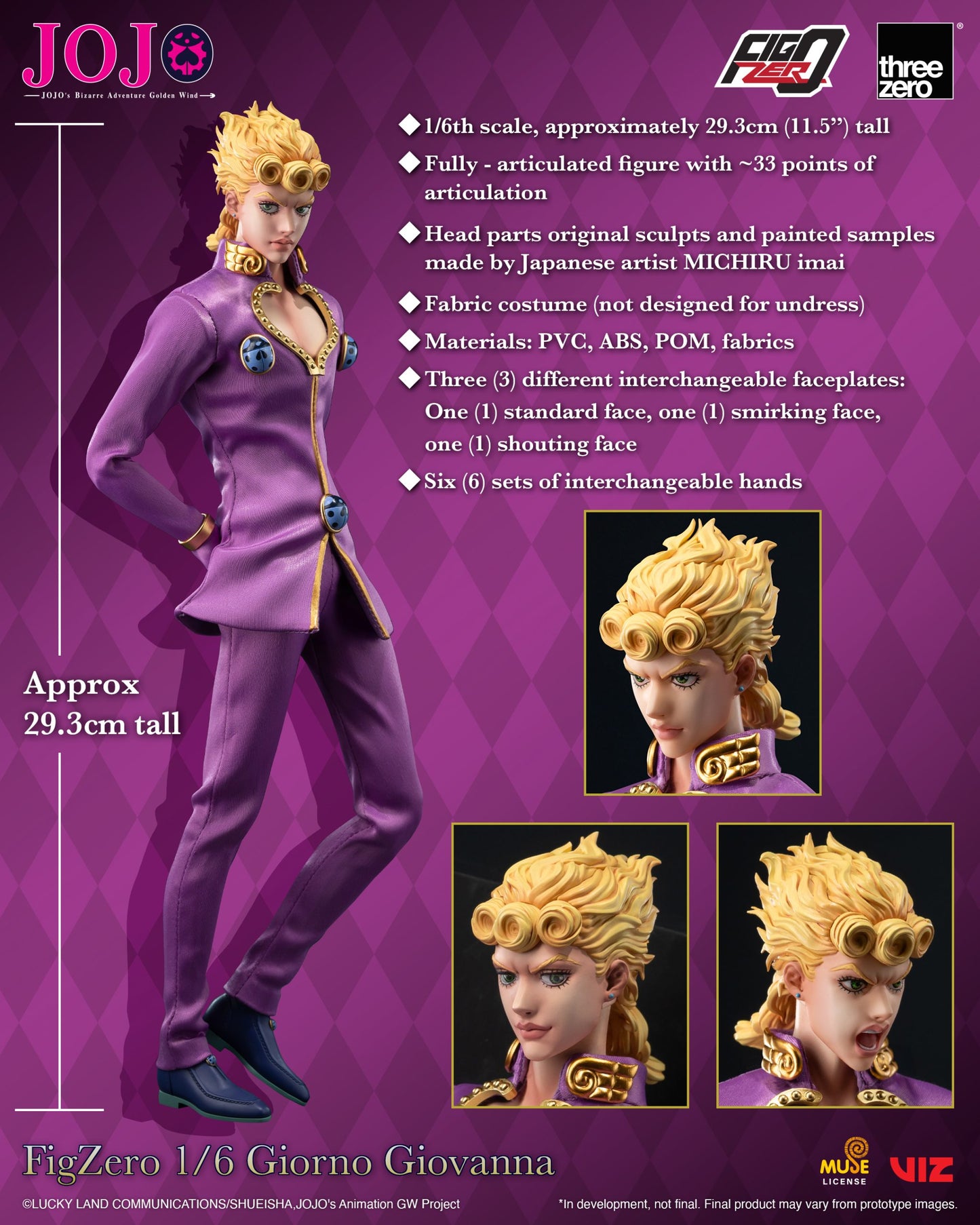 JOJO’s Bizarre Adventure: Golden Wind FigZero 1/6 Giorno Giovanna