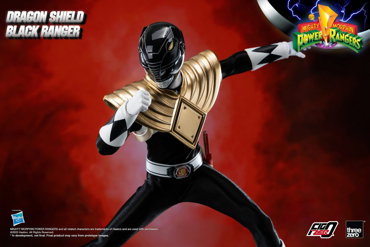 Mighty Morphin Power Rangers FigZero 1/6 Dragon Shield Black Ranger