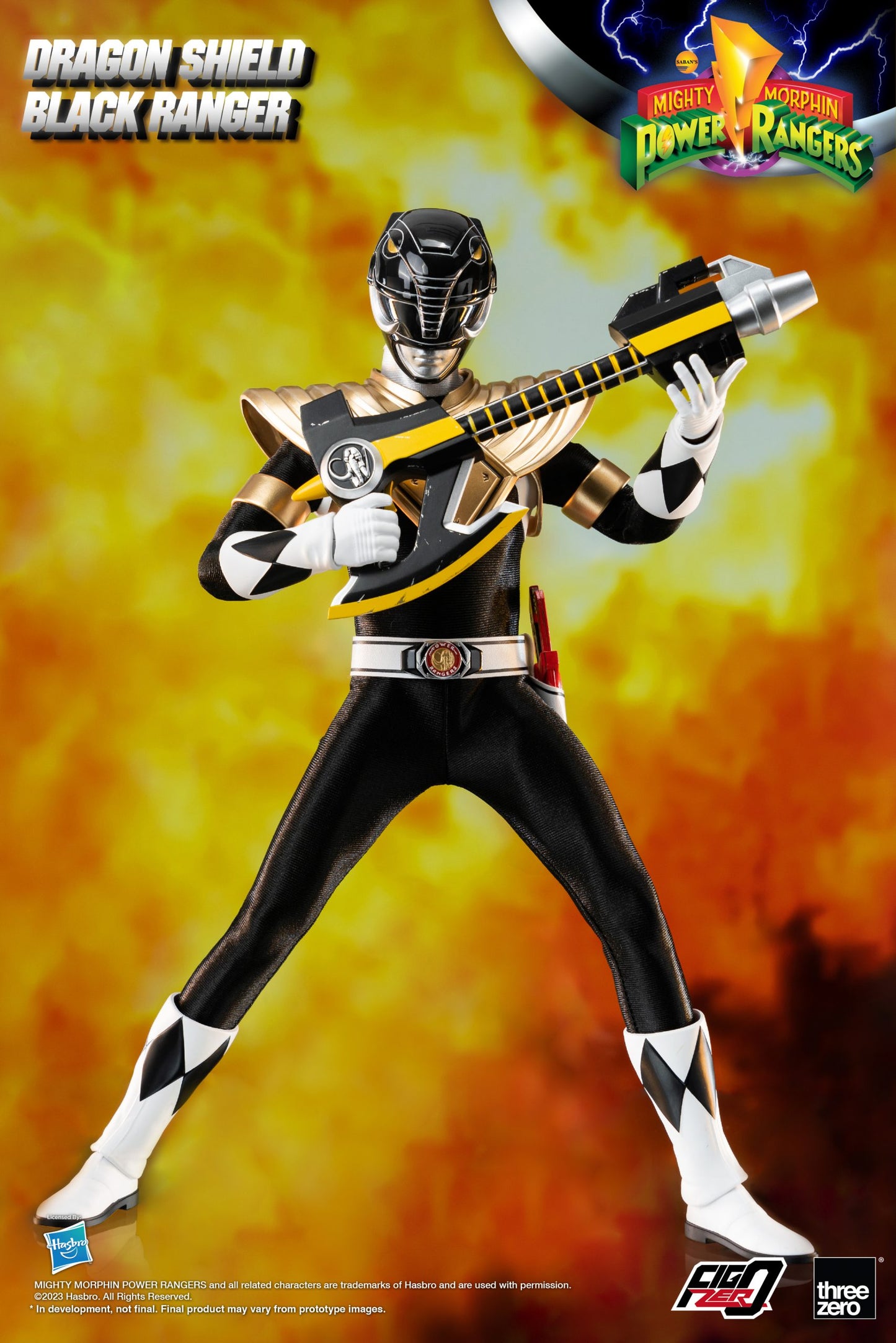 Mighty Morphin Power Rangers FigZero 1/6 Dragon Shield Black Ranger