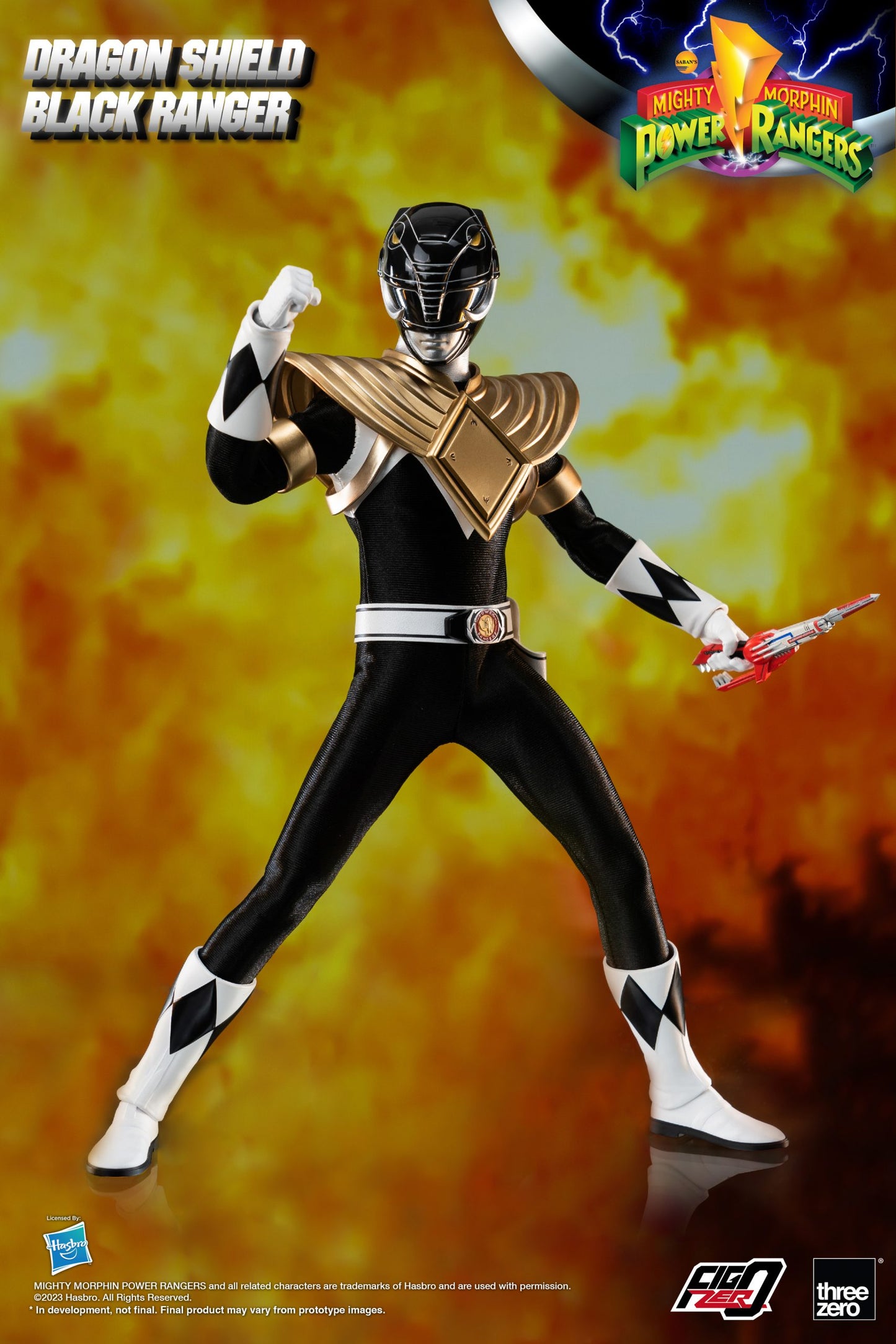 Mighty Morphin Power Rangers FigZero 1/6 Dragon Shield Black Ranger