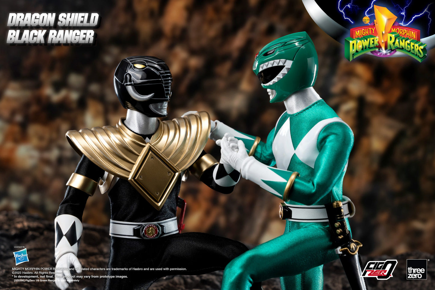 Mighty Morphin Power Rangers FigZero 1/6 Dragon Shield Black Ranger
