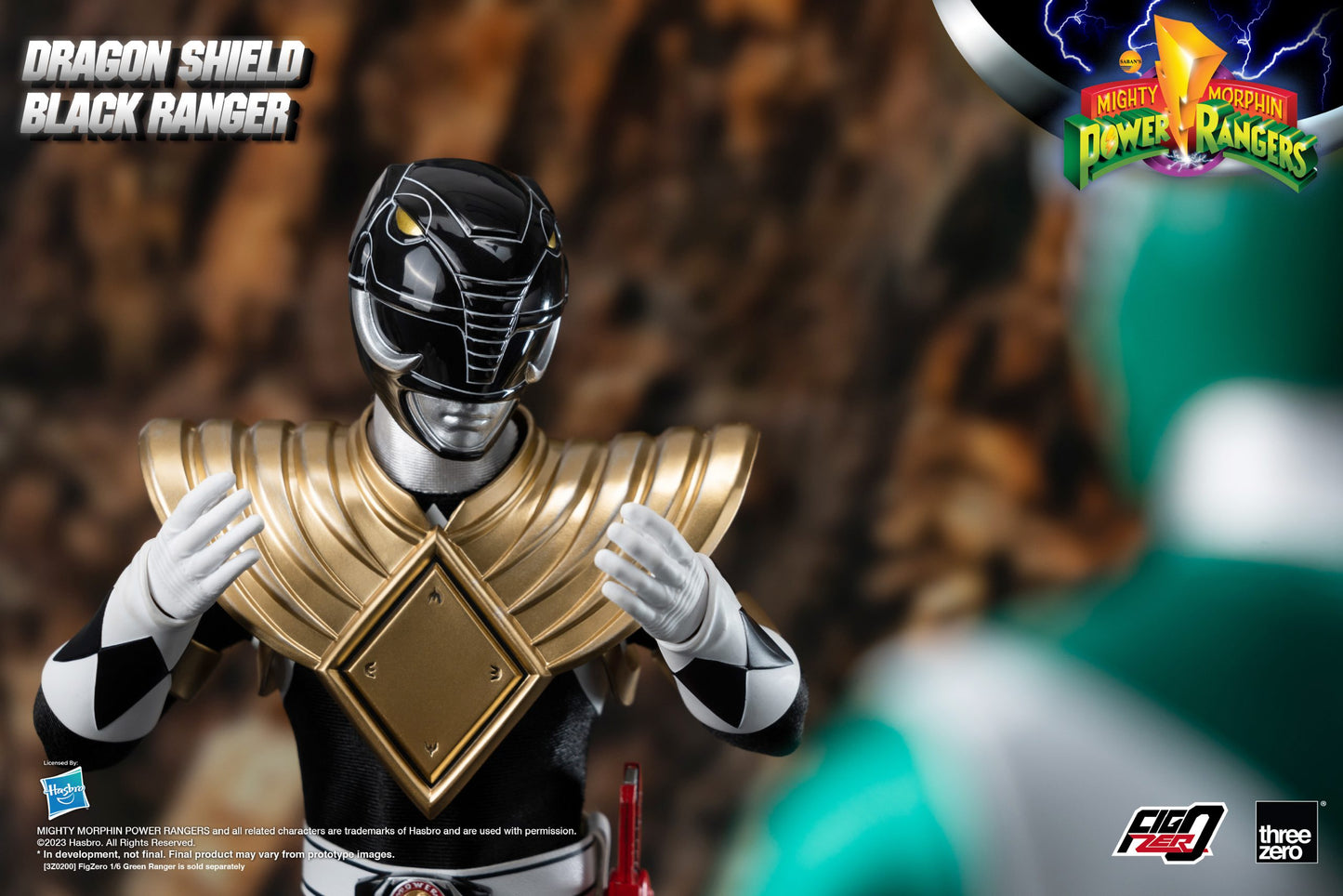 Mighty Morphin Power Rangers FigZero 1/6 Dragon Shield Black Ranger
